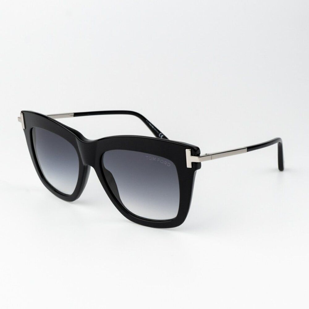 Tom Ford Women Sunglasses Shiny Black Smoke Butterfly DASHA FT0822/S 01B